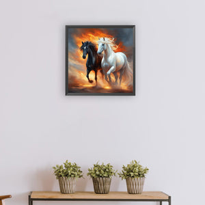 Horses 30*30CM(Canvas) Full Round Drill Diamond Painting