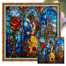 Load image into Gallery viewer, Glass Painting-Beauty And The Beast - 50*50CM 14CT Stamped Cross Stitch
