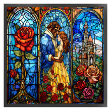 Load image into Gallery viewer, Glass Painting-Beauty And The Beast - 50*50CM 14CT Stamped Cross Stitch
