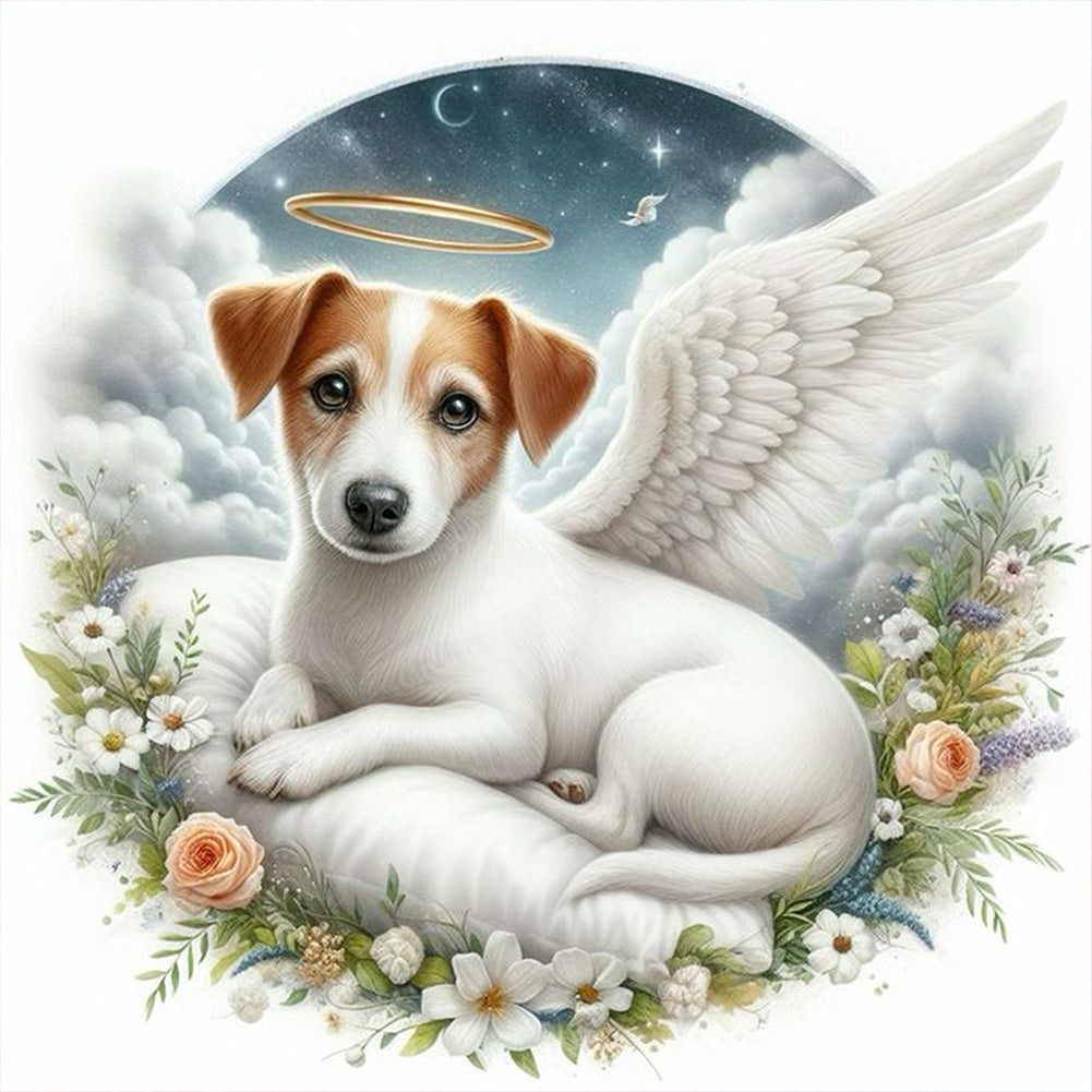 Angel Dog 40*40CM(Canvas) Full Round Drill Diamond Painting