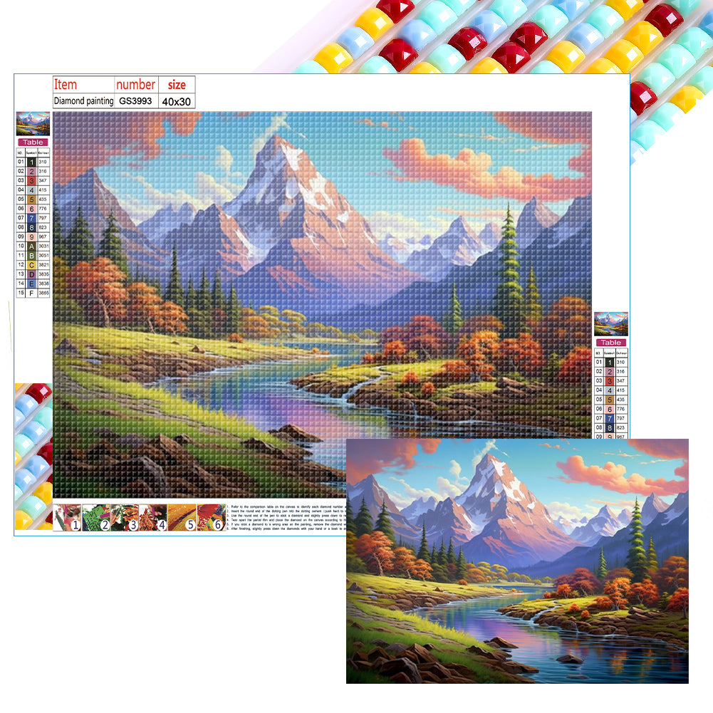 Lake 40*30CM(Canvas) Full Square Drill Diamond Painting