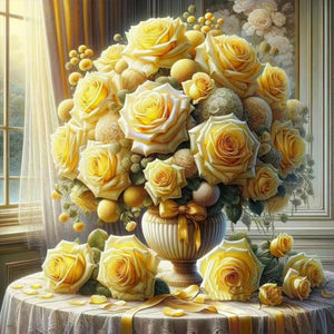 Window Vase 30*30CM(Canvas) Full Round Drill Diamond Painting