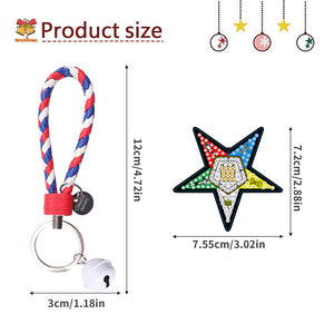 Double Sided Diamond Painting Keychain Pendant for Beginners Adults(Sigma Badge)