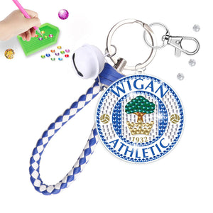 Double Sided Diamond Painting Keychain for Beginners Adults(Wigan Football Club)