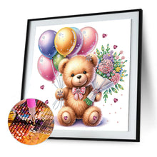 Load image into Gallery viewer, Birthday Teddy Bear 30*30CM(Canvas) Partial Special Shaped Drill Diamond Painting
