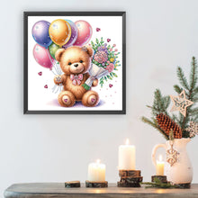 Load image into Gallery viewer, Birthday Teddy Bear 30*30CM(Canvas) Partial Special Shaped Drill Diamond Painting
