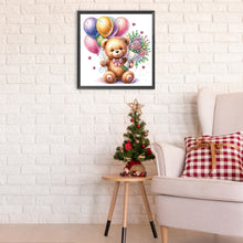 Load image into Gallery viewer, Birthday Teddy Bear 30*30CM(Canvas) Partial Special Shaped Drill Diamond Painting
