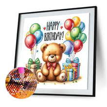 Load image into Gallery viewer, Birthday Teddy Bear 30*30CM(Canvas) Partial Special Shaped Drill Diamond Painting
