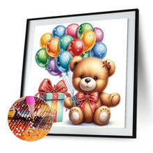 Load image into Gallery viewer, Birthday Teddy Bear 30*30CM(Canvas) Partial Special Shaped Drill Diamond Painting
