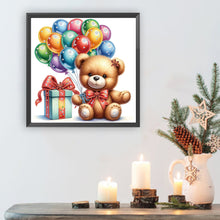 Load image into Gallery viewer, Birthday Teddy Bear 30*30CM(Canvas) Partial Special Shaped Drill Diamond Painting
