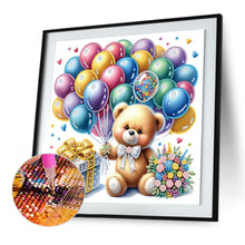 Load image into Gallery viewer, Birthday Teddy Bear 30*30CM(Canvas) Partial Special Shaped Drill Diamond Painting
