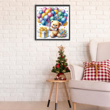 Load image into Gallery viewer, Birthday Teddy Bear 30*30CM(Canvas) Partial Special Shaped Drill Diamond Painting
