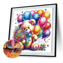 Load image into Gallery viewer, Birthday Teddy Bear 30*30CM(Canvas) Partial Special Shaped Drill Diamond Painting
