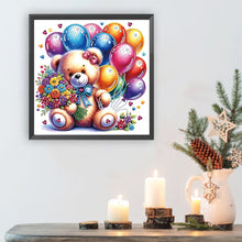 Load image into Gallery viewer, Birthday Teddy Bear 30*30CM(Canvas) Partial Special Shaped Drill Diamond Painting
