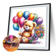 Load image into Gallery viewer, Birthday Teddy Bear 30*30CM(Canvas) Partial Special Shaped Drill Diamond Painting
