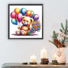 Load image into Gallery viewer, Birthday Teddy Bear 30*30CM(Canvas) Partial Special Shaped Drill Diamond Painting
