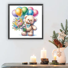 Load image into Gallery viewer, Birthday Teddy Bear 30*30CM(Canvas) Partial Special Shaped Drill Diamond Painting
