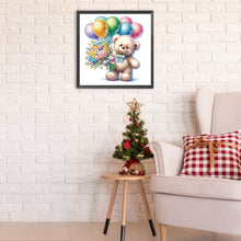 Load image into Gallery viewer, Birthday Teddy Bear 30*30CM(Canvas) Partial Special Shaped Drill Diamond Painting
