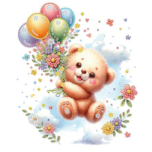 Load image into Gallery viewer, Birthday Teddy Bear 30*30CM(Canvas) Partial Special Shaped Drill Diamond Painting
