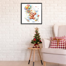 Load image into Gallery viewer, Birthday Teddy Bear 30*30CM(Canvas) Partial Special Shaped Drill Diamond Painting
