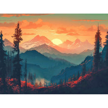 Load image into Gallery viewer, Hillside Sunset 40*30CM(Canvas) Full Round Drill Diamond Painting
