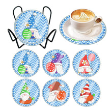 Load image into Gallery viewer, 6 Pcs Easter Washable Special Shape Diamond Painting Coaster with Holder (Gnome)
