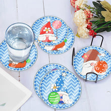 Load image into Gallery viewer, 6 Pcs Easter Washable Special Shape Diamond Painting Coaster with Holder (Gnome)
