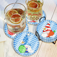 Load image into Gallery viewer, 6 Pcs Easter Washable Special Shape Diamond Painting Coaster with Holder (Gnome)
