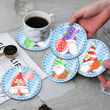 Load image into Gallery viewer, 6 Pcs Easter Washable Special Shape Diamond Painting Coaster with Holder (Gnome)
