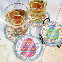 Load image into Gallery viewer, 6 Pcs Easter Washable Special Shape Diamond Painting Coaster with Holder (Egg)
