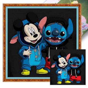 Mickey Mouse And Stitch - 40*40CM 11CT Stamped Cross Stitch