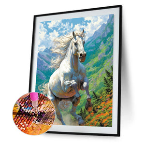 White Horse 30*40CM(Canvas) Full Round Drill Diamond Painting