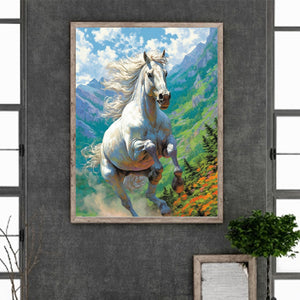 White Horse 30*40CM(Canvas) Full Round Drill Diamond Painting