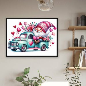 Valentine'S Day Float Gnome 40*30CM(Canvas) Full Round Drill Diamond Painting