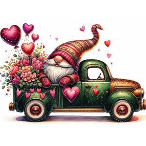 Valentine'S Day Float Gnome 40*30CM(Canvas) Full Round Drill Diamond Painting