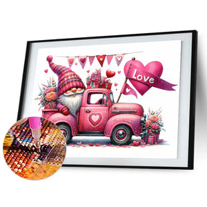 Valentine'S Day Float Gnome 40*30CM(Canvas) Full Round Drill Diamond Painting