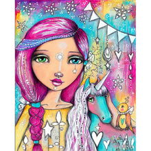 Load image into Gallery viewer, Purple-Red Haired Girl 40*50CM(Canvas) Full Round Drill Diamond Painting
