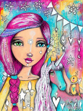 Load image into Gallery viewer, Purple-Red Haired Girl 40*50CM(Canvas) Full Round Drill Diamond Painting
