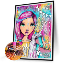 Load image into Gallery viewer, Purple-Red Haired Girl 40*50CM(Canvas) Full Round Drill Diamond Painting
