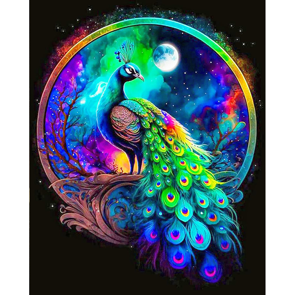 Colorful Peacock 40*50CM(Canvas) Full Round Drill Diamond Painting