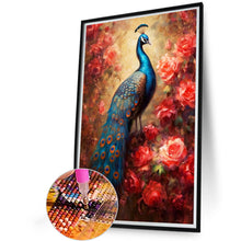 Load image into Gallery viewer, Peacock And Red Flower 40*60CM(Canvas) Full Round Drill Diamond Painting
