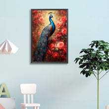 Load image into Gallery viewer, Peacock And Red Flower 40*60CM(Canvas) Full Round Drill Diamond Painting
