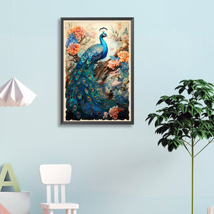 Peacock And Flower Tree 40*60CM(Canvas) Full Round Drill Diamond Painting