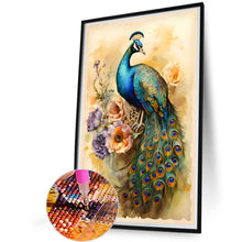 Load image into Gallery viewer, Peacock Standing On Flower 40*60CM(Canvas) Full Round Drill Diamond Painting
