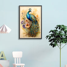 Load image into Gallery viewer, Peacock Standing On Flower 40*60CM(Canvas) Full Round Drill Diamond Painting
