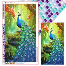 Load image into Gallery viewer, Peacock In The Forest 40*70CM(Canvas) Full Round Drill Diamond Painting
