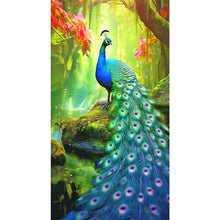 Load image into Gallery viewer, Peacock In The Forest 40*70CM(Canvas) Full Round Drill Diamond Painting
