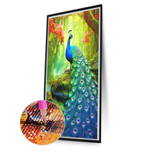 Load image into Gallery viewer, Peacock In The Forest 40*70CM(Canvas) Full Round Drill Diamond Painting
