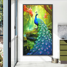 Load image into Gallery viewer, Peacock In The Forest 40*70CM(Canvas) Full Round Drill Diamond Painting
