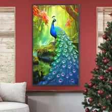 Load image into Gallery viewer, Peacock In The Forest 40*70CM(Canvas) Full Round Drill Diamond Painting
